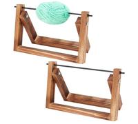 WEBEEDY 2 pièces Support de Boule de Fil en Bois Support de Fil en Bois Organisateur de Stockage de Filature Horizontale pour Fil Crochet Fournitures de Tricot