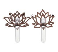 WEBEEDY 2 Station de Propagation Végétale Pack Plant Lotus en Bois avec Tubes de Propagation de Plantes pour L'Hydroponie Jardinières Murales Esthétiques pour la Décoration Murale