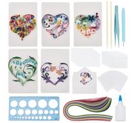 WEBEEDY 20 Kit de Quilling en Papier pour Adulte Débutants Kit de Création de Cartes de Vœux avec Instructions Cartes Unique pour Toutes Occasions pour Anniversaire,Fêtes,Jour de l'An,Action de Grâces