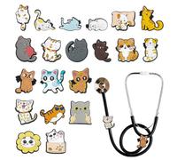 WEBEEDY 20 Modèles Étiquettes de Charms de Stéthoscope pour Infirmière Ajustable Étiquette de Charm de Stéthoscope de Chien Cadeau d'Accessoires Personnalisés pour Médecins Employé Diplôme (Puppy)