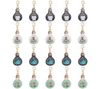 WEBEEDY 20 PCS Charms de Fermeture Éclair 4 Styles Baleine Chat Poisson Or Pendentifs de Remplacement de Fermeture Éclair en Forme Ampoule avec Fermoir Lobster pour Bagages,Sacs,Porte-Monnaie,Vêtement