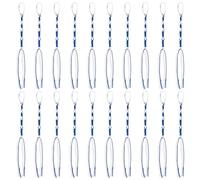 WEBEEDY 20 Pcs Tzitzits Gland Prière Châle Accessoires Tzitzits Blanc avec Fil Bleu pour Hommes Femmes Prier Décoration