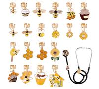 WEBEEDY 20 Styles de Charms de Stéthoscope pour infirmière, Tournesol Marguerite Elégante Etiquette de Stéthoscope Accessoires pour Médecin Infirmière Travailleuse Médicale Cadeau de Graduation
