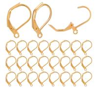 WEBEEDY 200 Pcs Crochets de Boucle D'Oreille à Levier en Plaqué Or Trouvailles Françaises de Fil D'Oreille Dangle pour la Fabrication de Bijoux DIY Décoration de Noël D'Anniversaire 17x11mm
