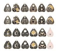 WEBEEDY 24 PCS Email Tarot Breloques 12 styles Coeur Forme Pendentif Halloween Gothique Tarot mauvais œil Soleil Etoile lune Chauve-souris Chat Alliage Breloques pour DIY fabrication de Bijoux