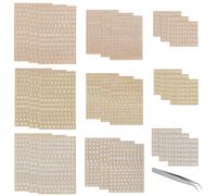 WEBEEDY 27 Feuilles d'Autocollants de Lettres Brillantes Petites avec Pince 3D Autoadhésives Métalliques Mini Lettres Chiffres pour Art des Ongles, Scrapbooking, Mariage Décoration Maison