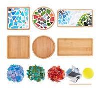 WEBEEDY 3 Ensemble de Dessous de Verre en Mosaïque à Faire Soi-Même Plaque D'Art Dessous de Verre en Mosaïque, Kit de Fabrication pour Plateau à Boissons Décoration D'Intérieur Faite à la Main Cadeaux