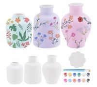 WEBEEDY 3 Ensemble de Peinture pour Vase en Céramique Paint Your Own Vase Kit de Peinture de Poterie à Domicile pour Adultes Artisanat et Poterie à Peindre à Faire Soi Même Cadeau de Décoration