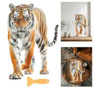 WEBEEDY 3 Pcs Décoration Murale Tigre Décoration Murale Animal de la Jungle Décoration Murale Peel and Stick Papier Peel and Stick avec Grattoir, Large Tiger Stick Wall Art for Home Decor, 30x15cm