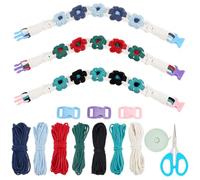 WEBEEDY 3 Set DIY Collier Macramé pour Adulte Débutant Kit de Fabrication de Collier Macramé pour Chien et Chat avec Cordon en Coton et Instruction Costume de Noël pour Animal de Compagnie Fait Main
