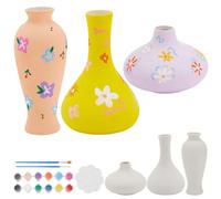 WEBEEDY 3 Tailles Kit de Peinture de Pots en Céramique Pots de Fleurs en Céramique Blanche Non Peints pour Adultes Débutant Peindre Votre Propre Poterie en Céramique Décor de Bureau et Fenêtres