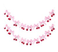 WEBEEDY 30 PCS Décorations de Fête Cerise Rose Cherry Bow Garland pour Fête Shes The Cherries On Top Cerise Rose Ornements Suspendus pour Mariage Anniversaire Enterrement de Vie de Jeune Fille Saint