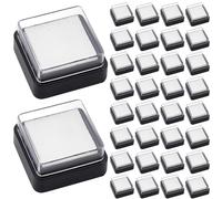 WEBEEDY 30 Tampon Encreur Vierge Vide sans Encre Mini Éponge pour Empreintes Digitales Tampon Encreur Noir en Mousse à Séchage Rapide Tampons Non Encrés pour Différentes Couleurs Recharge D'Encr