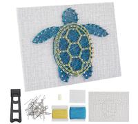 WEBEEDY 3D String Art Kit pour Adultes Débutants,DIY Tortue de mer String Art fournitures avec Ongles Strings Cadre et Tout les Accessoires, Adultes Arts et Métiers Kit pour la Décoration de la maison