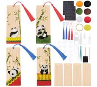 WEBEEDY 4 Ensembles Bricolage Cloisonne Enamel Bookmarks Kit Complet Panda Bookmark Making Kit Filigree Enamel Art Projets Artisanat avec Tout les Accessoires et Instructions pour Obtention du Diplôme