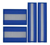 WEBEEDY 4 Pcs 2 Tailles Patchs de Sécurité Réfléchissants Patchs Réfléchissant Bleus à Boucles et Crochets Patch Militaires Tactiques Bandes de Sécurité Extérieures pour Sécurité Sportifs Nuit Décor