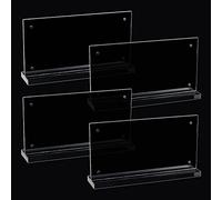 WEBEEDY 4 Pcs Acrylique Dollar Bill Holder Manchon d'argent pour Factures Papier Monnaie Titulaire pour Collectionneurs Carte Présentoir