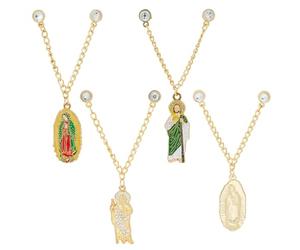 WEBEEDY 4 Stylés Mexique Broche de Chapeau Epingle de Chaine Religieuse Epingle de Chapeau Christ Jésus Broche de Chaine Décoration de Chapeau avec Pendentif Guadalupe pour Evénements d'Eglise, Noël