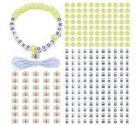 WEBEEDY 40 Kit de Bracelet Abeille à Fabriquer Soi-Même Bracelets à Perles avec 800 Perle Jaunes, 640 Perles Lettres, 40 Breloques Abeille en Alliage pour Cadeau Chrétien