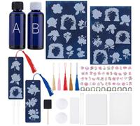 WEBEEDY 40 Kit de Cyanotype Sun Print Rainbow Theme Fleurs Feuilles Kit D'Impression Solaire avec Instructions pour Adultes Débutants 5 Papier de Dessin Solaire Haute Sensibilité pour Artisanat DIY
