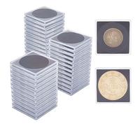 WEBEEDY 40 Pièces Étuis de Collection de Pièces en Acrylique D'affichage Commémoratif De Pièces Single Coin Display Box Étuis de Protection en Argent pour Collectionneurs