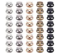 WEBEEDY 40 Pièces Fermeture À Cordon à Ressort Trou 4mm 5 Couleurs 2 Troues Toggles Embouts Métalliques Stopper Fermeture À Cordon Ressort pour Cordons de Pantalons Joggings Sac À Dos Tente SerreCorde