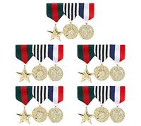 WEBEEDY 5 Ensembles Costume Insigne Militaire Médaille Officier Combat Médaille Broche Insigne en Plastique Médailles Héros Militaires pour Femmes Hommes Manteau Veste Costume Blazer Costume Uniforme
