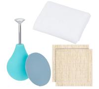 WEBEEDY 5 Pièces Kit outils Feutrer Humide Comprenant Arroseurs a Bille Brause Outils de Feutrage Humide Verts,Filet de Feutrage Blanc,Stores en Bambou Équipement et Fournitures de Feutre Laineux