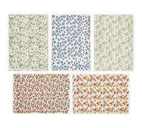 WEBEEDY 5 Styles Transferts Sous Glaçure Décalcomanies en Céramique Fleurs Colorées Porcelaine Céramique Argile Glaçure Feuilles de Papier de Transfert pour Poterie Art Surglaçage Émail Décalcomanie