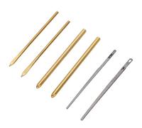 WEBEEDY 6 Aiguilles à Coudre en Cuir 4 en Laiton et 2 en Métal pour L'Artisanat du Cuir Lourd Outil de Lassage Manuel avec Aiguille Longue Jumbo pour le Travail du Cuir