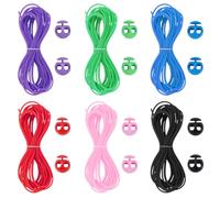 WEBEEDY 6 Ensemble de Cordelettes pour Le Tricot 6 Couleurs de Cordelettes et de Protecteurs de Points Aiguilles avec Fermetures de Cordelettes en Plastique Fournitures pour Le Tricot pour Débutants