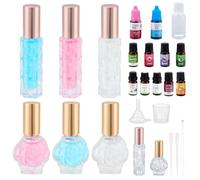 WEBEEDY 6 Ensemble de Fabrication de Parfum Kit Complet Cadeaux Création de Parfum DIY Amusant avec Huiles Essentielles Bouteilles en Verre Colorants et Outils pour Un Cadeau d'anniversaire