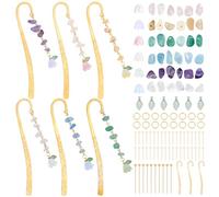 WEBEEDY 6 Ensemble de Marque Pages DIY pour Fleurs avec Crochet en Alliage D'Or et Feuille Pendentif Muguet et Marque Page de Printemps avec Perles Multicolores pour les Amoureux des Livres