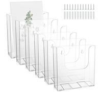WEBEEDY 6 Pack Porte-Brochures Acrylique Support Mural A5 14.8x21cm Porte-Brochures Acrylique Clair Portebrochures, Prospectus et Pamphlets Présentoir Facile à Installer pour la Décoration du Bureau