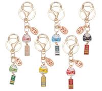 WEBEEDY 6 Styles Mignons Porte Clés Chat Chanceux Japonais Chat Beckoning Feng Shui Porte Clés Bénédiction pour la Richesse Fortune Clefs Décoration de Sac à Main