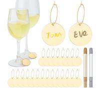 WEBEEDY 60 Sets de Charms pour Verres à Vin, Charm DIY pour Verres à Vin avec Anneaux Métalliques, Étiquettes Acryliques, Or et Argent de Marqueurs, Identificateurs de Verre à Boisson, Noël