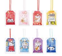 WEBEEDY 8 Pcs Japonais Omamori Amulette Suspendus Sachet Charmes Bénédiction Sac Home Decor Accessoires Suspendus Fortune Sac pour le Bonheur, Bonne Chance Richesse Retour à L'éCole