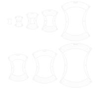 WEBEEDY 8 Pièces Modèle de Quilting en Arylique 1-8 Inch Apple Core Shape Anti-Slip Quilt Templates pour Découper des Patrons Patchwork Quilting and Sewing Projects Supplies