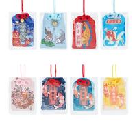 WEBEEDY 8 Styles Japonais Amulette Koi Japonaise Omamori Charms Bonne Chance Sachet Suspendu Charms Japonais pour L'Éducation Amour Succès Sécurité Routière Richesse (Couleur Assortie)