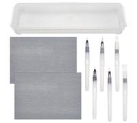 WEBEEDY 9 Ensemble toile à Dessin à L'Eau avec 6 pinceaux Boîte de Rangement Transparente Toile Magique Réutilisable pour Peinture à L'Eau Sans Encre Idéale pour Pratique de Calligraphie et Dessin
