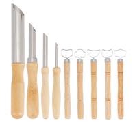 WEBEEDY 9 PCS Sculpture Scraper Clay Extruder Tool Coupe-trou Circulaire pour L'argile Outil de Sculpture pour Poterie,Poignée en Bois Outil pour la Poterie et l'Argile pour le Perçage et la Sculpture