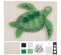 WEBEEDY DIY String Art Kit pour Adultes Débutant Tortue Mignonne Projet D'Artisanat Fournitures D'Art 3D avec Cadre Accessoires pour Vacances Anniversaire Saint-Valentin Cadeau de Noël