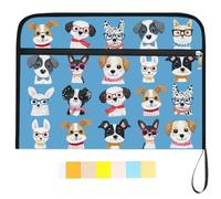 WEBEEDY Dossier Extensible avec Empreintes de Pattes de Chien Colorées 13 poches Organisateur de Fichiers Extensible avec 12 étiquettes de Couleur pour Lettres Factures Reçus et Documents Taille A4