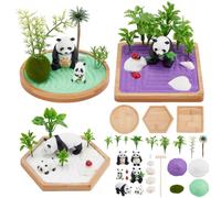 WEBEEDY Ensemble de 3 Panda Mini Jardin Zen Sandbox Mini Jardin Zen Gift Set Sandbox Game Set Belle Méditation Japonaise Relaxation Deco Therapy Gift Home Decor