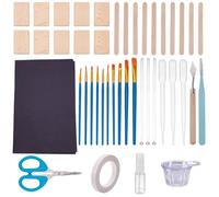 WEBEEDY Ensemble de 53 Outils pour Émaux Cloisonnés pour Débutants, Supplies Complets d'Art Cloisonné Incluant Planchettes en Bois, Pinceaux, Outils de Mélange & Plus pour Projets d'Art Cloisonné