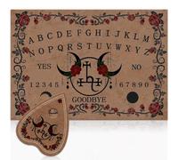 WEBEEDY Ensemble de Planche à Desprit en Bois de Fleur de Lune avec Motif de Roses Rétro et Pendule avec Planchette Tableau de Divination Parlant Oui Ou Non Pendule pour Halloween