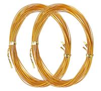 WEBEEDY Fil d'aluminium Plat Doré pour Bricolage Filigrane Cloisonné Peinture Emaillée, 0.5mm d'Epaisseur 24 Gauge Fils Métalliques Pliables pour Bricolage Bijoux (32.8 Feet/Roll, 2 Rouleaux)