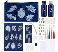 WEBEEDY Kit de Cyanotypie DIY avec 2 Sacs en Toile, 10 Feuilles A5, 10 Marque-pages pour Impression Cyanotype, Kit Impression Solaire DIY Comprenant Sensibilisateur,Outils pour Artisanat en Extérieur