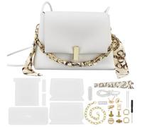 WEBEEDY Kit de Fabrication de Sac en Cuir PU pour Femmes à Faire Soi Même Sac Bandoulière à Coudre avec Instructions Sac de Cuir Artisanal pour Adultes pour la Saint Valentin 22x6x18cm (Blanc)