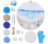 WEBEEDY Kit de Fabrication de Suncatcher en Verre de Mer DIY avec Résine Fait Main avec Instructions pour Adultes Débutants. Décoration D'Art en Verre de Mer à Suspendre pour la Saint Valentin.